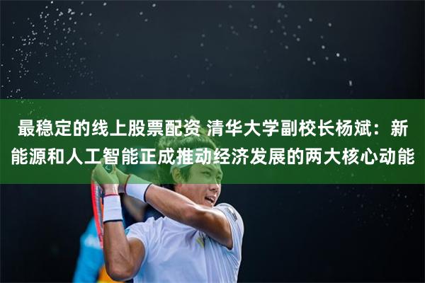 最稳定的线上股票配资 清华大学副校长杨斌：新能源和人工智能正成推动经济发展的两大核心动能