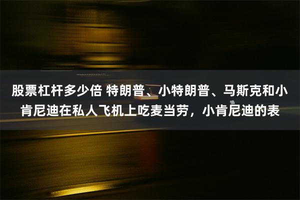 股票杠杆多少倍 特朗普、小特朗普、马斯克和小肯尼迪在私人飞机上吃麦当劳，小肯尼迪的表