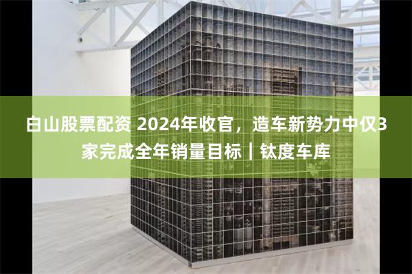 白山股票配资 2024年收官，造车新势力中仅3家完成全年销量目标｜钛度车库