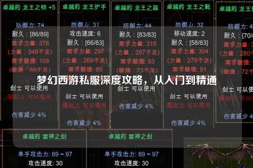 夢(mèng)幻西游私服深度攻略，從入門到精通